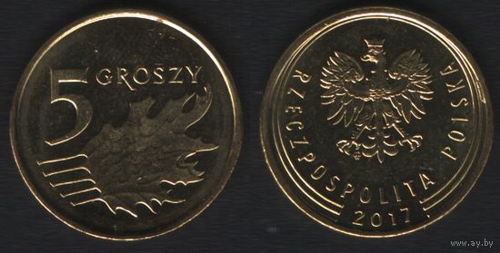 Польша y925 5 грош 2017 год (mw) (_брак(m1(0(2 наплыв