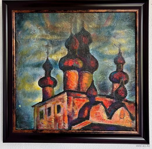Владимир Акулов, х/м, 44х44 см, без названия, 1980-е годы,