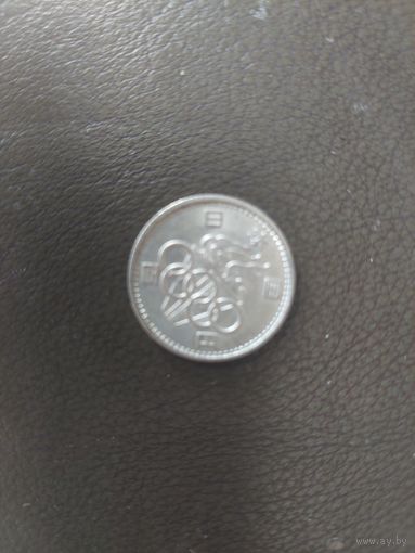 100 иен япония 1964 серебро