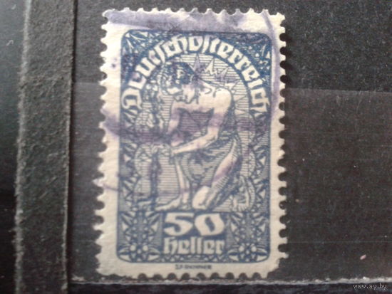 Немецкая Австрия 1919 Стандарт, аллегория 50 геллеров Михель-1,0 евро гаш
