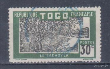 [927] Французские колонии. Того 1924. Плантация деревьев какао.30с. Гашеная марка.