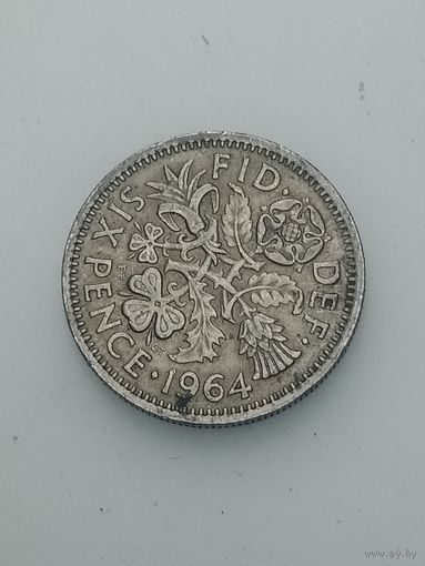 Великобритания  6 пенсов 1964 года .