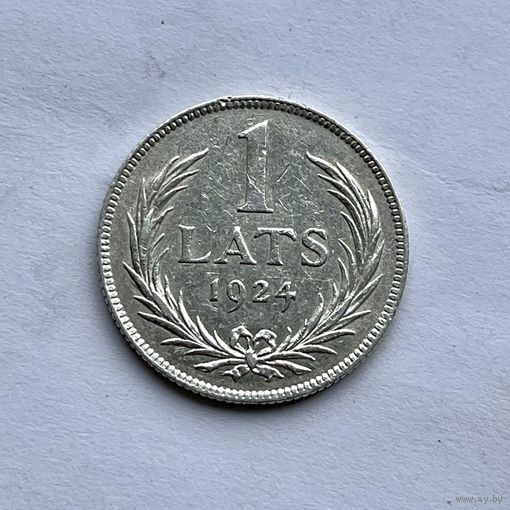 Монета СЕРЕБРО ЛАТВИЯ 1 лат 1924 год ОТЛИЧНЫЕ