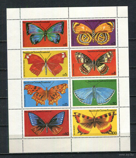 Экваториальная Гвинея - 1979 - Бабочки - сцепка - 8 марок. MNH.  (Лот 100HU)-TG3P33