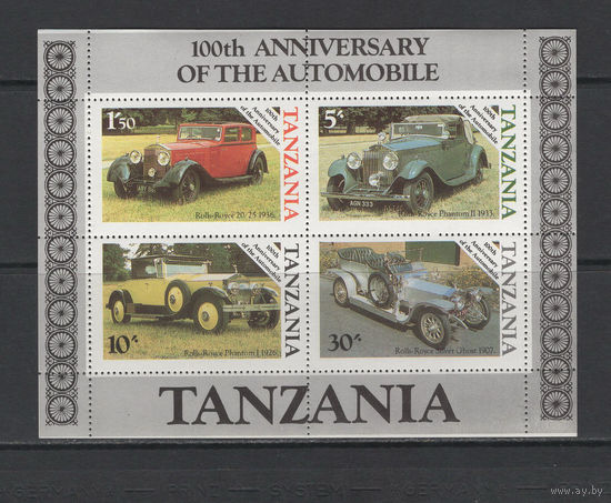 Танзания 1986** Ретро Автомобили Mi#BL53