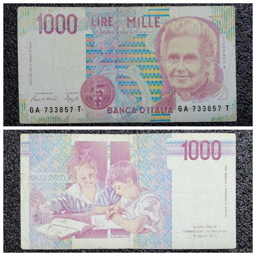 1000 лир Италия 1990 г. серия GA