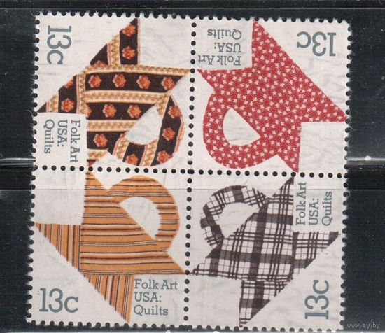 США-1978, (Мих.1329-1332) , * (без клея) , Культура, Народное искусство (полная серия)