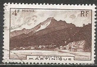 Мартиника. Действующий вулкан Монтань-Пеле. 1947г. Mi#248.