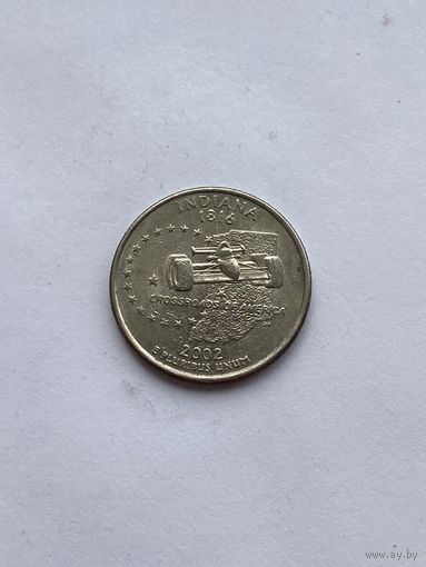 25 центов 2002 г. Индиана, США