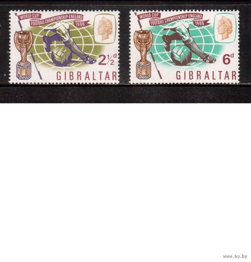 Гибралтар-1966(Мих.177-178)  ** , Спорт, ЧМ-1966 по футболу, Английские колонии,