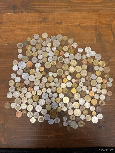 Лот иностранных монет без повторов 257 штук Набор Включая экзотику