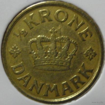 Дания 1/2 кроны 1924 года. Буквы HCN. Редкая!