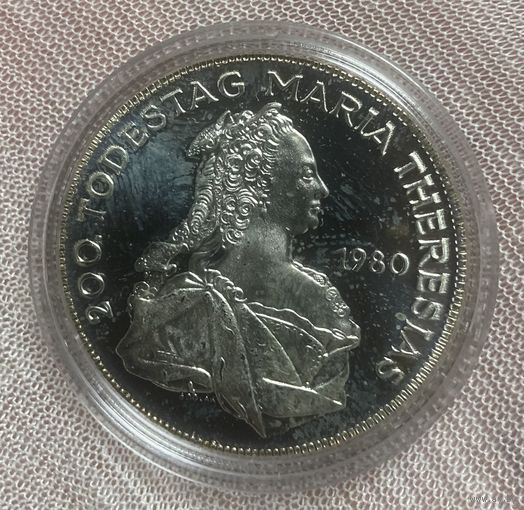 Монета 500 шиллингов Австрия 200 лет со дня смерти Марии Терезии. 1980 год.