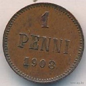 1 пенни 1908 год _состояние XF