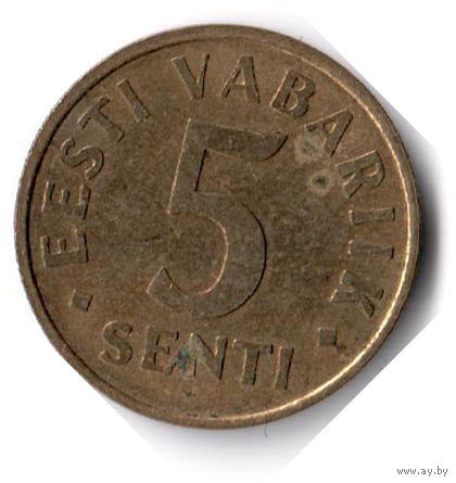 Эстония. 5 сентов. 1992 г.