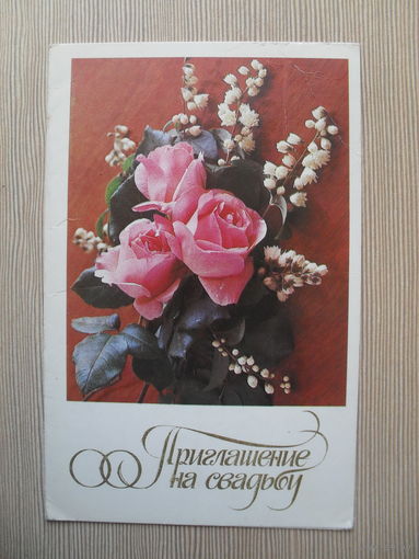 ДВОЦНАЯ ПОДПИСАННАЯ ОТКРЫТКА. СССР. "ПРИГЛАШЕНИЕ НА СВАДЬБУ" фото. Г. КОСТЕНКО . 1979 год.