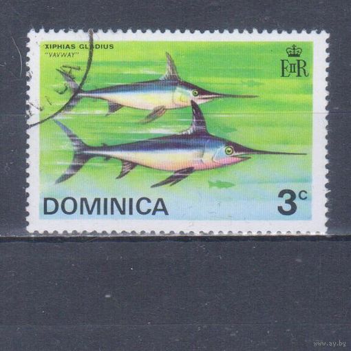[2079] Доминика 1975. Фауна.Рыбы.3 с. Гашеная марка.