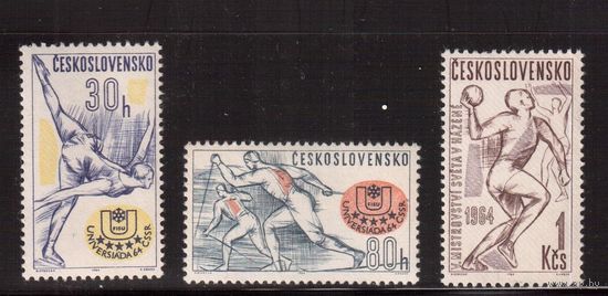 Чехословакия-1964,(Мих.1450-1452) , ** , Спорт