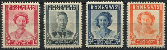 Южная Родезия 1947 ** Победа, серия 4 марки (SG 64-67) с левым полем