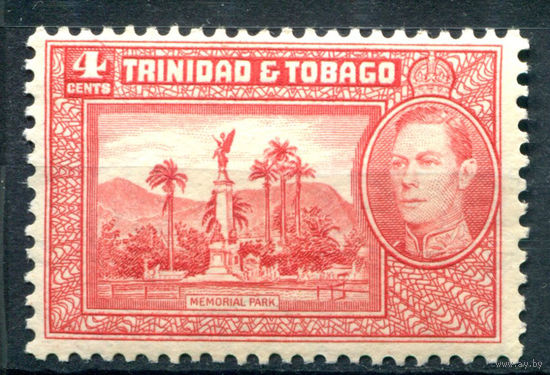 Британские колонии - Тринидад и Тобаго - 1938/44г. - ландшафты, архитектура, король Георг VI, 4 с - 1 марка - MNH [Mi 136]. #4-B5-136-A-1