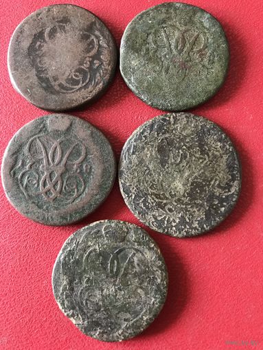 2 копейки 1757-58г.цена за все.