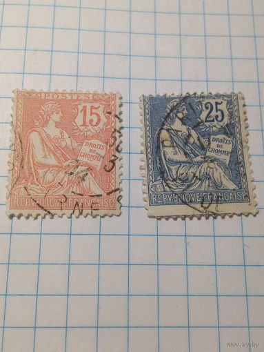 Марка Франция 1900 год