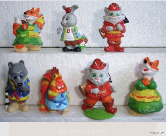 Кот лиса петух Киндер серия Сказка на ладошке Ландрин
