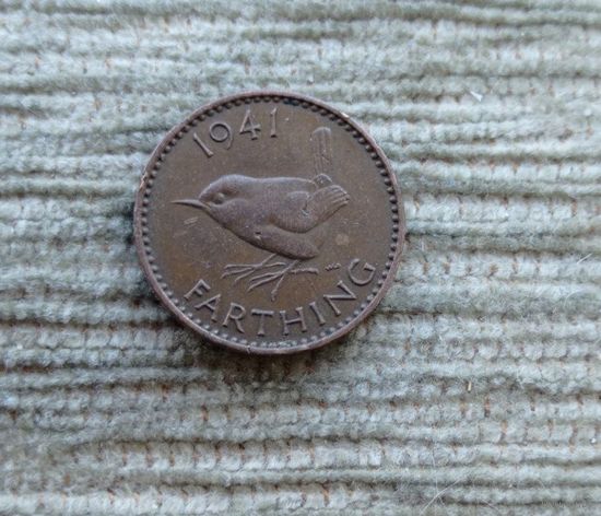 Werty71 Великобритания 1 фартинг 1941 Георг 6 Крапивник