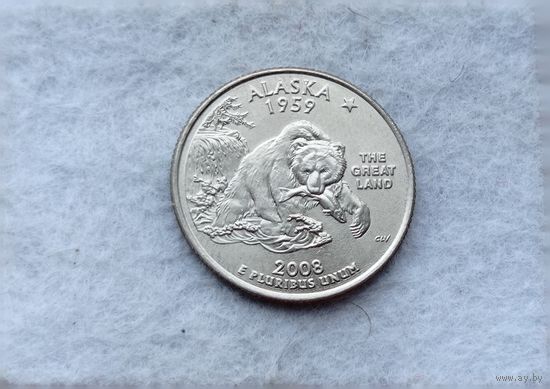 Werty71 США 25 центов (квотер) 2008  D Штат Аляска Медведь