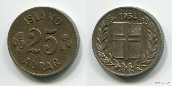 Исландия. 25 эйре (1954)