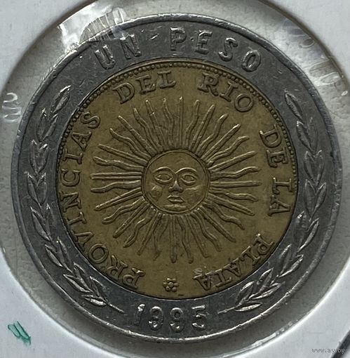 Аргентина 1 песо 1995 г. "B". Правильная надпись "PROVINCIAS". В холдере