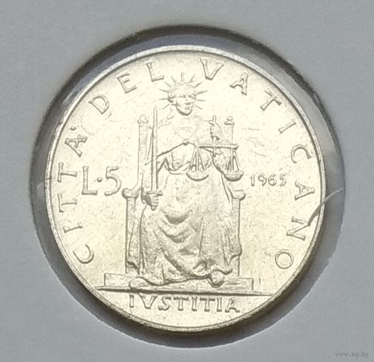 Ватикан 5 лир 1965 г. В холдере