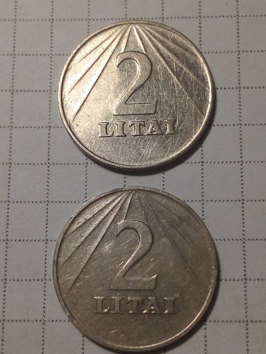 2 лита (2 шт) Литва 1991 год.