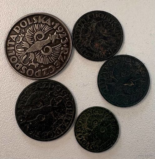 Лот из 5 монет Польские грошы разных годов. С Рубля! Так же смотрите другие мои лоты