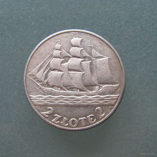 2 злотых 1936, Польша.