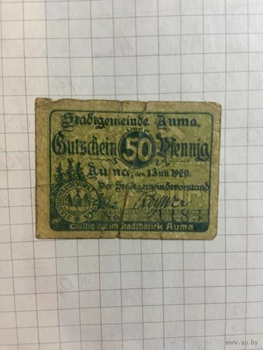 50 пфеннингов (нотгельды) г. Германия.
