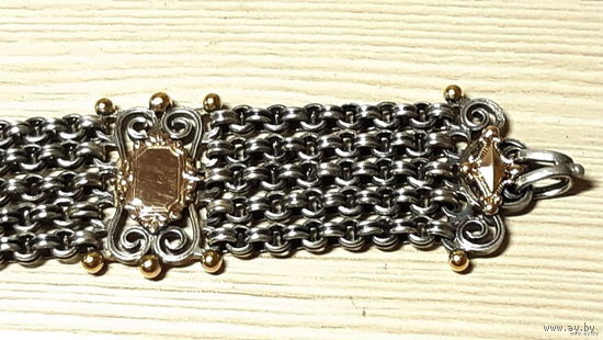 Шатлен для Карманных часов. Серебро 84 пробы. Золото.