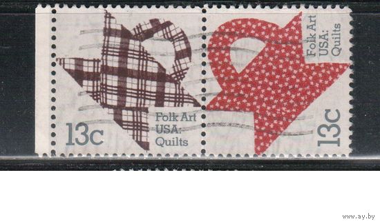 США-1978, (Мих.1330,1332) , гаш. , Культура, Народное искусство ,