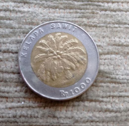 Werty71 Индонезия 1000 рупий 1993 Пальмы биметалл