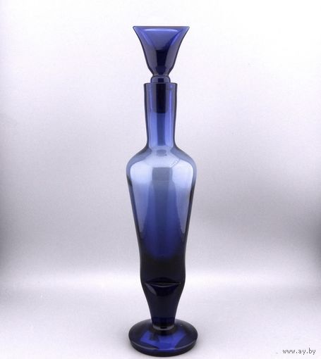 Графин (штоф) из кобальтового стекла