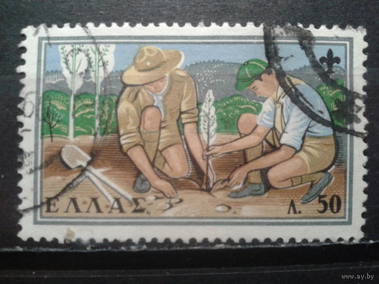 Греция 1960 Скауты, посадка дерева