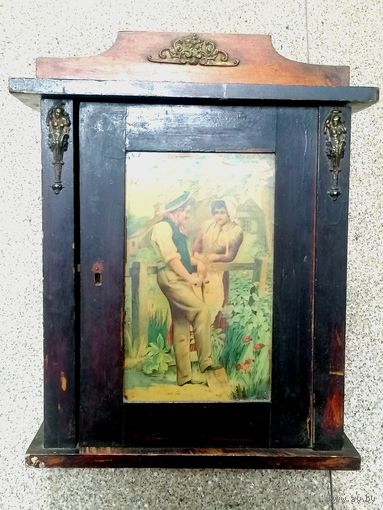 Старинный шкафчик Аптечка, дерево, латунь