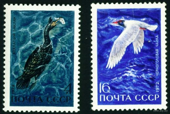 Водоплавающие птицы СССР 1972 год 2 марки