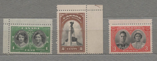 1939 Канада ** Королевский визит, серия 3 марки, Британские колонии.