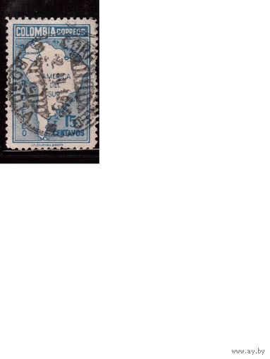 Колумбия-1946(Мих.490) ,  гаш. , Карта