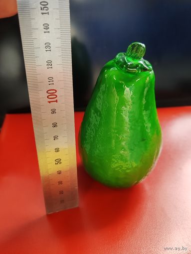 Винтажное художественное стекло "Зеленая груша"(Мурманск). СМОТРИТЕ ДР. МОИ ЛОТЫ.
