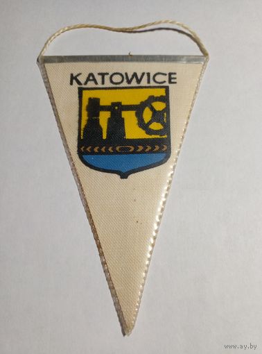 Вымпел Польша 80-е герб г Катовице Размер 6,5/10см