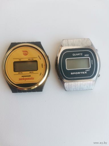 Часы ЭЛЕКТРОНИКА и SPORTEX винтажные 2 штуки с 1 рубля