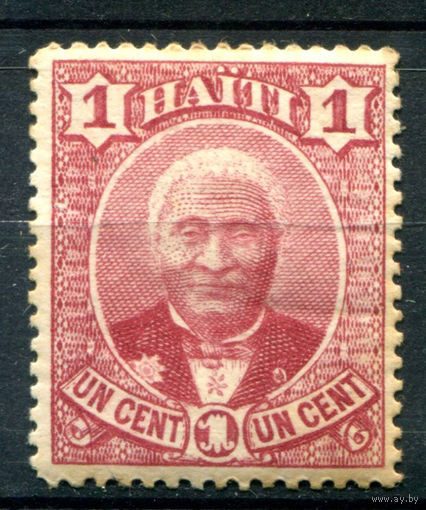 Гаити - 1887г. - президент Луи Этьен Саломон, 1 с - 1 марка - MH, есть маленький разрыв слева [Mi 17]. #4-W1-125-A-2