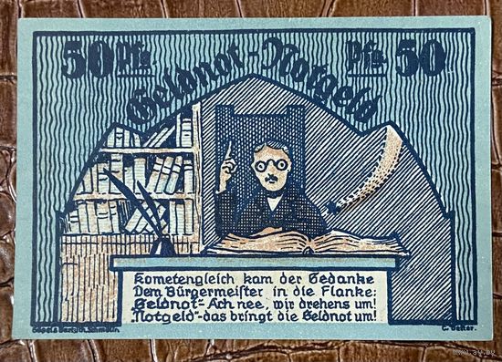 Нодгельд 50 пфеннигов 1921 год. Шмёлльн. Веймарская республика